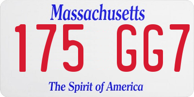 MA license plate 175GG7