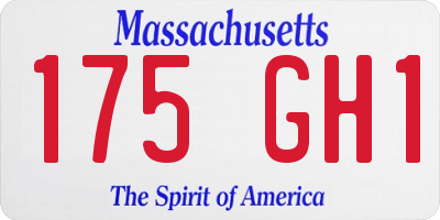 MA license plate 175GH1