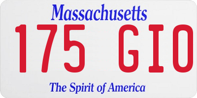 MA license plate 175GI0