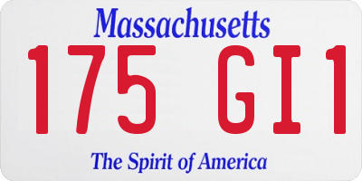 MA license plate 175GI1
