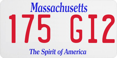 MA license plate 175GI2