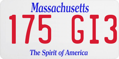 MA license plate 175GI3