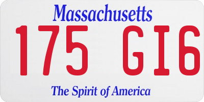 MA license plate 175GI6