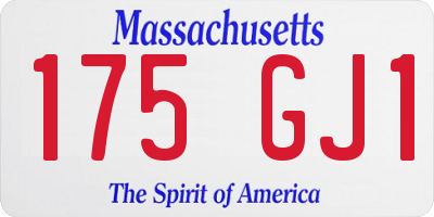 MA license plate 175GJ1