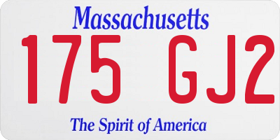 MA license plate 175GJ2