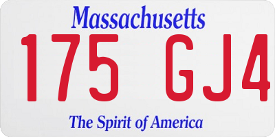 MA license plate 175GJ4