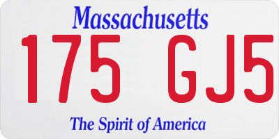 MA license plate 175GJ5