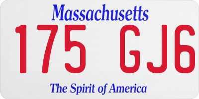 MA license plate 175GJ6