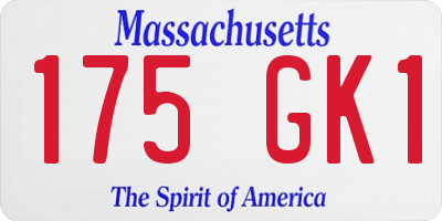 MA license plate 175GK1