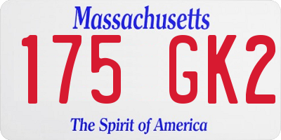 MA license plate 175GK2