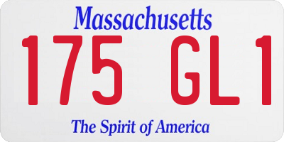 MA license plate 175GL1