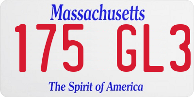 MA license plate 175GL3