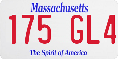 MA license plate 175GL4