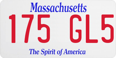 MA license plate 175GL5