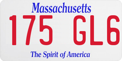 MA license plate 175GL6