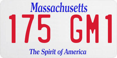 MA license plate 175GM1