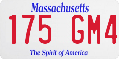 MA license plate 175GM4