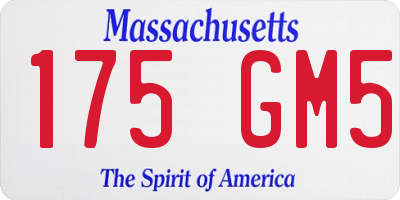MA license plate 175GM5