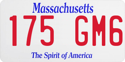 MA license plate 175GM6