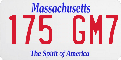 MA license plate 175GM7