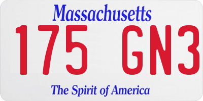 MA license plate 175GN3