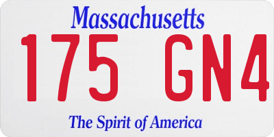 MA license plate 175GN4