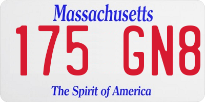 MA license plate 175GN8