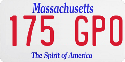 MA license plate 175GP0