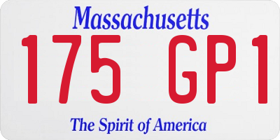 MA license plate 175GP1