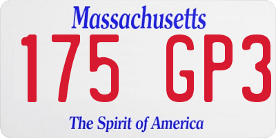 MA license plate 175GP3