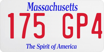 MA license plate 175GP4
