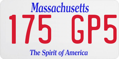 MA license plate 175GP5