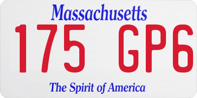 MA license plate 175GP6