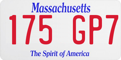 MA license plate 175GP7