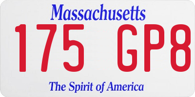 MA license plate 175GP8
