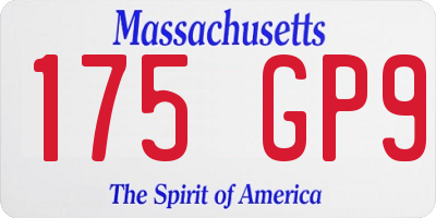 MA license plate 175GP9