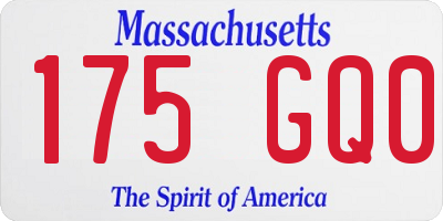 MA license plate 175GQ0