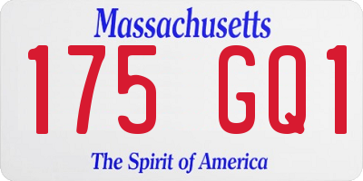 MA license plate 175GQ1