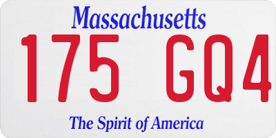 MA license plate 175GQ4
