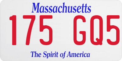 MA license plate 175GQ5