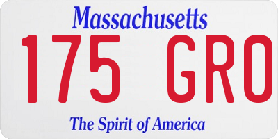 MA license plate 175GR0