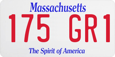 MA license plate 175GR1