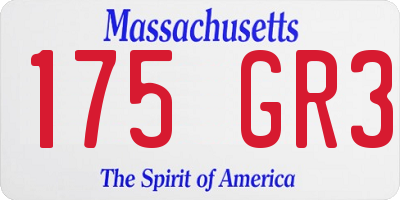 MA license plate 175GR3