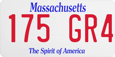 MA license plate 175GR4
