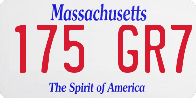MA license plate 175GR7