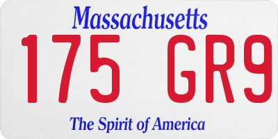 MA license plate 175GR9