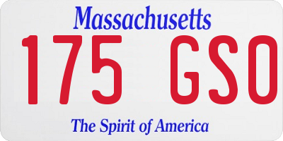 MA license plate 175GS0