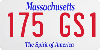 MA license plate 175GS1