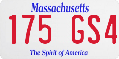 MA license plate 175GS4