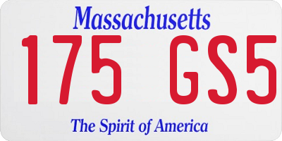 MA license plate 175GS5